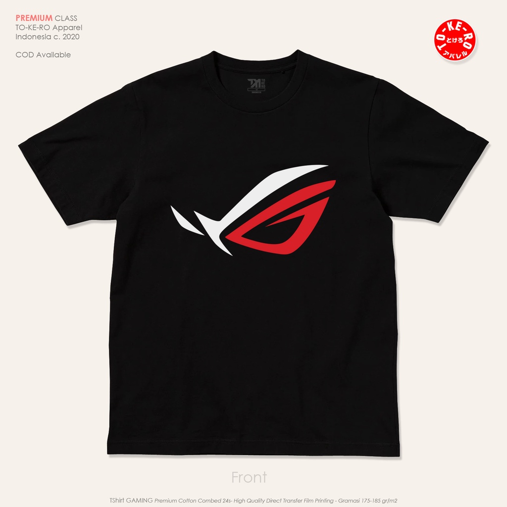 เสื้อยืดสําหรับเล่นเกม Asus Republic Of Gamers ROG Game / [สีดํา] ROG ...