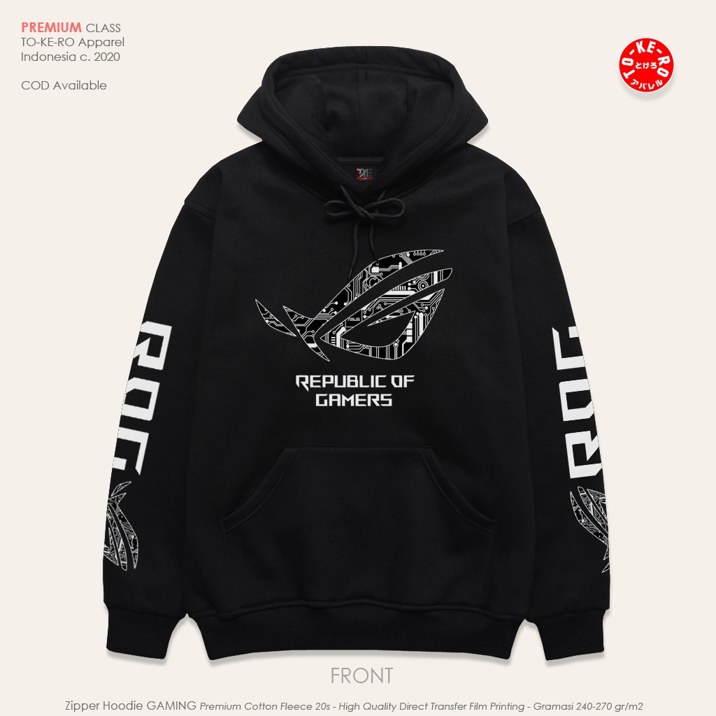Jumper Hoodie Game / Gaming ASUS Republic Of Gamers [สีดํา] ROG-002 ...
