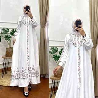 Putih ใหม่ล่าสุด GAMIS Tille DRESS NJ Moslem M L XL XXL ชุดเดรส ปักลายอิฐ สีชมพู แอปพลิเคชัน ผู้หญิง อิฐธรรมดา MILO MINT สีขาว รุ่นล่าสุด JUMBO Get GAMIS ผู้หญิง ปาร์ตี้ ชุดเดรสเชิญ มุสลิม เสื้อผ้ามุสลิม ผู้หญิง เกาหลี