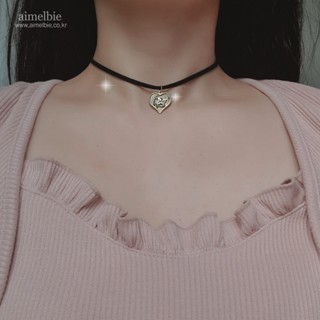 ♥ เครื่องประดับ รูปแอมเมลบี้ สไตล์เกาหลี ♥ Baby Angel Heart Choker - Gold ver (Kep1er Xiaoting, Dreamcatcher Dami สร้อยคอ)