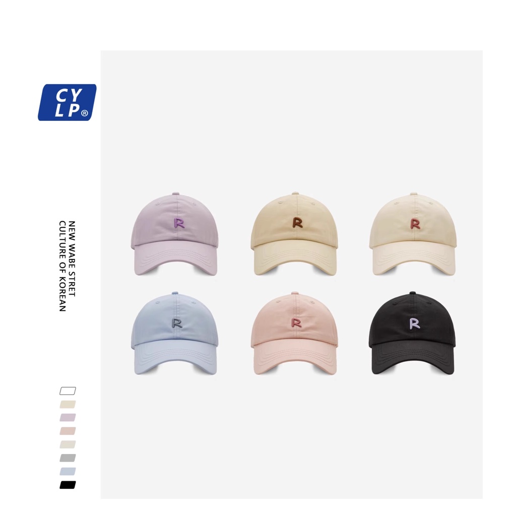 หมวกเบสบอล-ปักลายตัวอักษร-r-เหมาะกับฤดูร้อน-สไตล์เกาหลี-สําหรับผู้หญิง