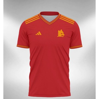 เสื้อกีฬาแขนสั้น ลายทีม Roma Home 2023