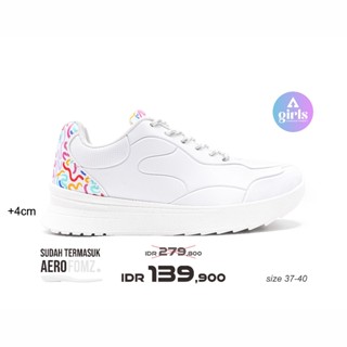 Putih [Import] 37-40 Rainbow White Motif - รองเท้าผ้าใบลําลอง สําหรับผู้ชาย ผู้หญิง เหมาะกับการเล่นกีฬา