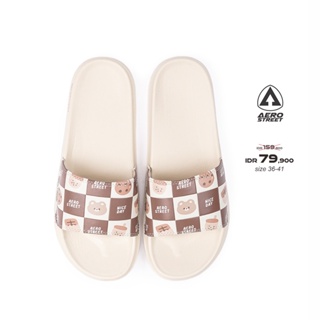 Putih [นําเข้า] 36-41 Cookies &amp; Bear White - รองเท้าแตะลําลอง แบบสวม สําหรับผู้ชาย ผู้หญิง Aero street 22ABA0