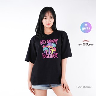 ใหม่!!! เสื้อยืด โอเวอร์ไซซ์ พิมพ์ลาย Kaos สีดํา 1CA01