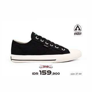 Hitam [Import] 37-44 Vantelse Basic Low Black Black Natural- รองเท้าผ้าใบลําลอง สําหรับผู้ชาย