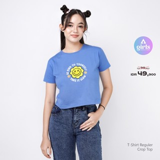 ใหม่!!! เสื้อยืดครอปท็อป Take It Slow Sky Blue Kaos 1B000