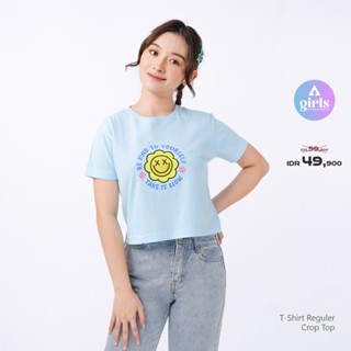 ใหม่!!! เสื้อยืดครอปท็อป Take It Slow Baby Blue Kaos 1B000