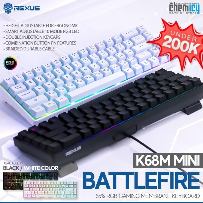 คีย์บอร์ดเกม Rexus Battlefire K68M Mini Rgb | Shopee Thailand