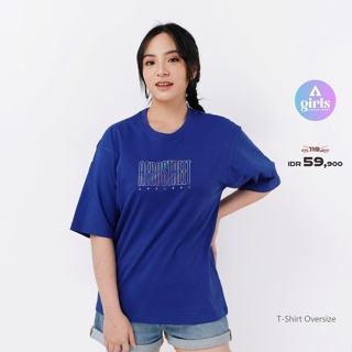 เสื้อยืด โอเวอร์ไซซ์ พิมพ์ลาย Belinda Royal Blue Kaos 1C000