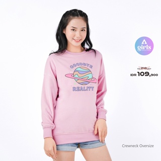 ใหม่!! เสื้อกันหนาว คอกลม ขนาดใหญ่ สีชมพู 1E000