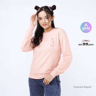 เสื้อกันหนาว คอกลม ลายผีเสื้อ พีช น่ารัก 1E000