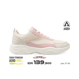 Merah [นําเข้า] 37-40 Fresh Lemon Natural Pink Beige - รองเท้ากีฬา รองเท้าผ้าใบลําลอง สําหรับผู้ชาย ผู้หญิง Aero Street