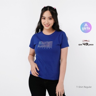 เสื้อยืด พิมพ์ลาย Belinda Royal Blue Kaos 1B000