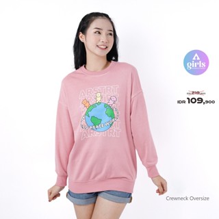 ใหม่!! เสื้อกันหนาวจัมเปอร์ คอกลม ขนาดใหญ่ สีชมพู 1E000