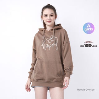 ใหม่!! เสื้อกันหนาว มีฮู้ด โอเวอร์ไซซ์ ลาย Happy Mocca Jumper 1D000