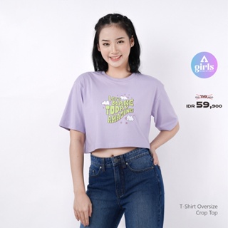 ใหม่!!! เสื้อครอปท็อป ขนาดใหญ่ ลาย Lets Make Today Lilac Kaos 1C000