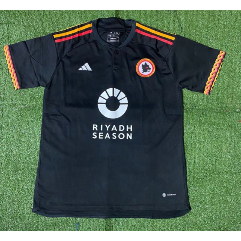 เสื้อกีฬาแขนสั้น ลายทีมชาติฟุตบอล Ori AS Roma 3RD Sponsor Riyadh 2023/ ...