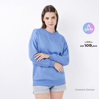 ใหม่!! เสื้อกันหนาว คอกลม ขนาดใหญ่ ลาย Agnella สีฟ้า 1E000