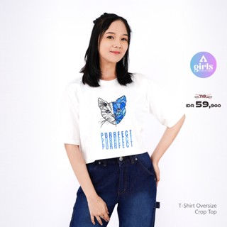 เสื้อครอปท็อป ขนาดใหญ่ สีขาว 1C000