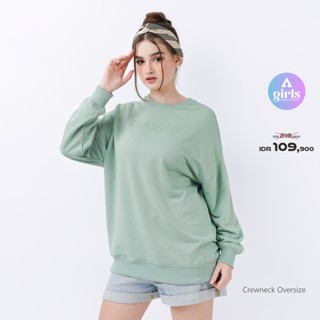 ใหม่!! เสื้อกันหนาว คอกลม ขนาดใหญ่ ลาย Agnella Sage สีเขียว 1E000