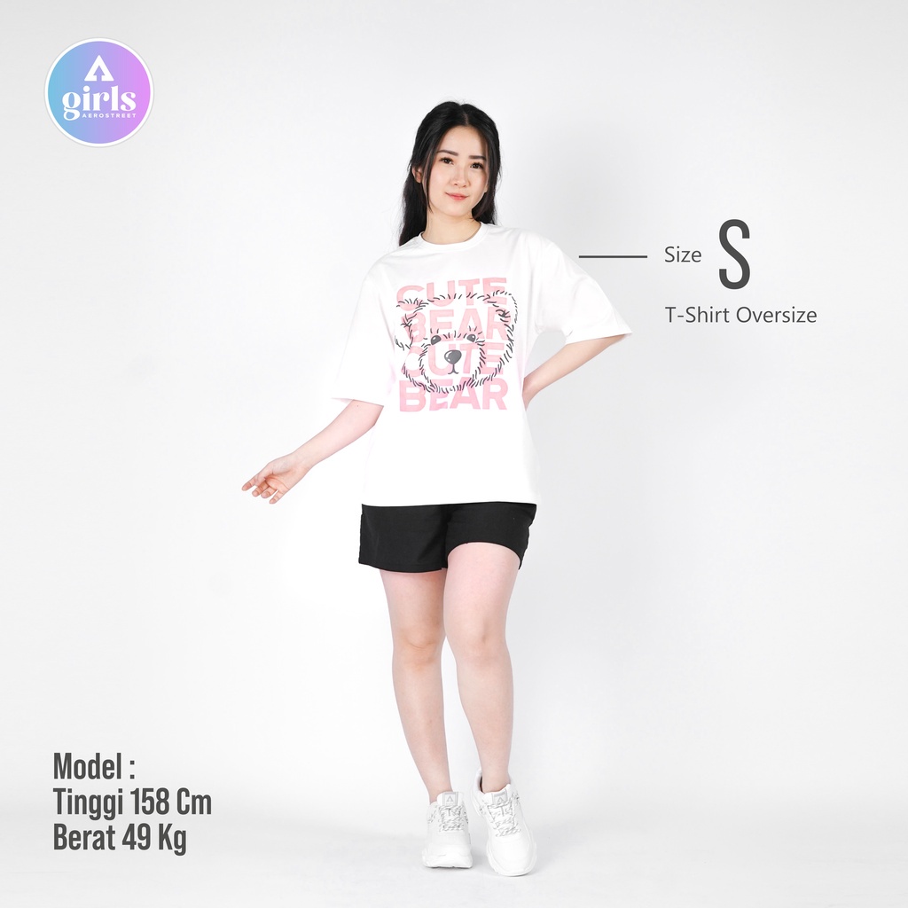 ใหม่-เสื้อยืด-โอเวอร์ไซซ์-พิมพ์ลายหมีเท็ดดี้-สีขาว-1c000