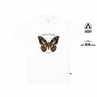 Putih ใหม่!!! เสื้อยืด ลาย Papilio สีขาว ABDAA