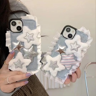 เคสโทรศัพท์มือถือ ผ้ายีน ลายน่ารัก กันกระแทก สําหรับ iPhone 11 12 12pro 12promax 13 13pro 13promax 14 14promax 15 15pro 15promax