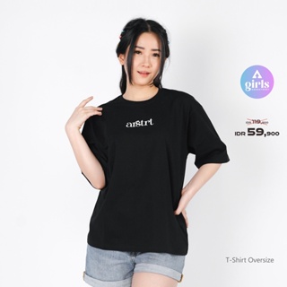 เสื้อยืด โอเวอร์ไซซ์ พิมพ์ลาย Lovitha Kaos สีดํา 1C000