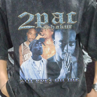 เสื้อยืด ขนาดใหญ่ พิมพ์ลาย Kaos Tupac Shakur All Eyes On Me Tupac Shakur Mineral Wash สําหรับผู้ชาย