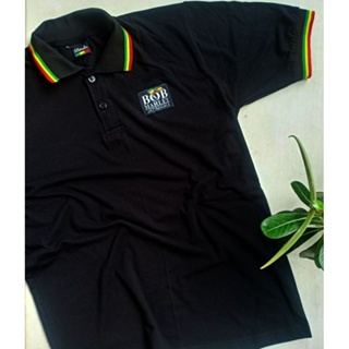 Hitam Jatimaika เสื้อโปโล rasta Black Bob Marley reggae jamaica เสื้อยืด jamaica สังเคราะห์ Dreadlocks rege regge