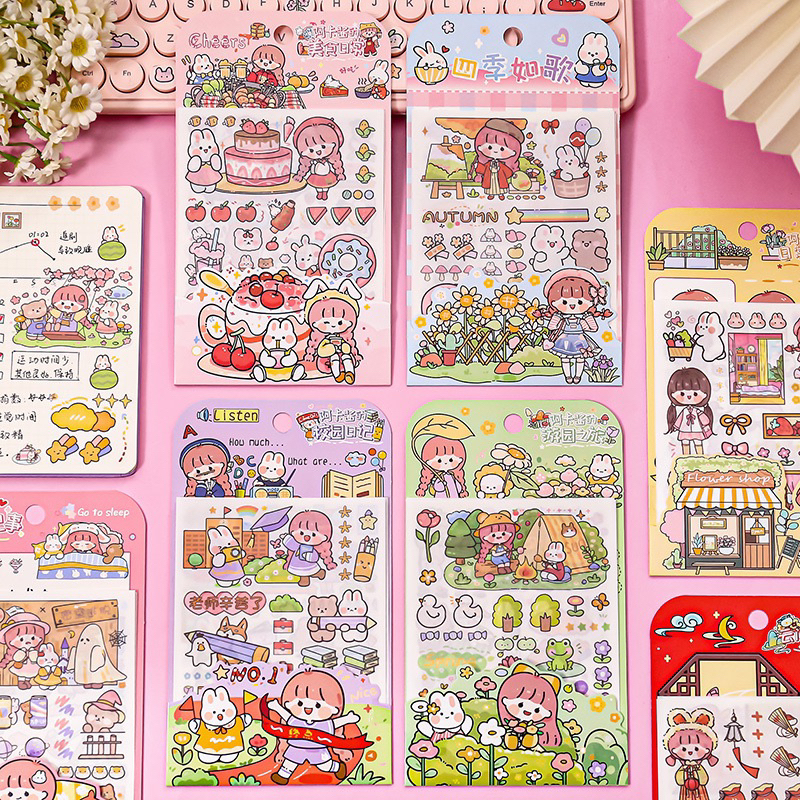 Blanja.ids สติกเกอร์ ลายตัวละครน่ารัก PER 1 แพ็ก 4/5 แผ่น สติกเกอร์