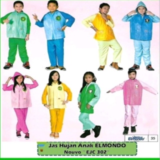 เสื้อแจ็กเก็ตกันฝน กางเกง ELMONDO 302 Nouvo สีสันสดใส สําหรับเด็กผู้ชาย และเด็กผู้หญิง