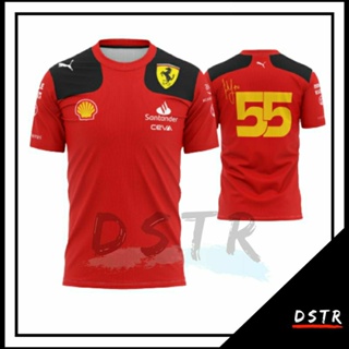 เสื้อกีฬาแขนสั้น ลายทีม Kaos Jersey F1 Formula One Team Scuderia Ferrari 2023 Carlos Sainz ไซซ์ XS-6XL