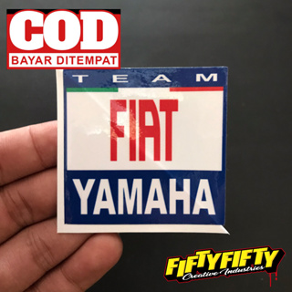 สติกเกอร์เคลือบเงา พิมพ์ลาย TEAM FIAT YAMAHA สําหรับติดตกแต่งหมวกกันน็อค รถจักรยานยนต์ รถยนต์