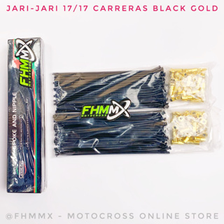 นิ้ว KLX 150 17/17 Carreras สีดํา ทอง