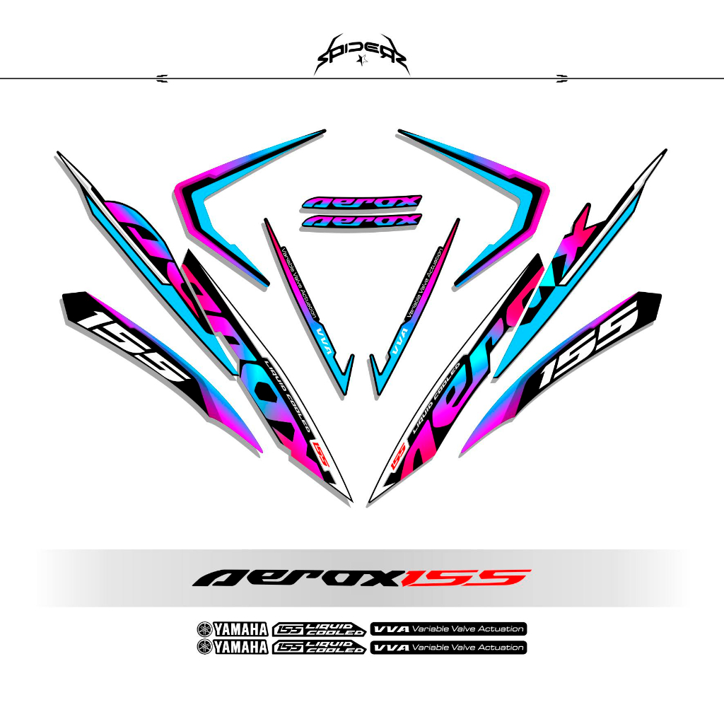 Striping AEROX A3  NVX 155  AEROX OLD  LAMA  LILA  COLORFUL 