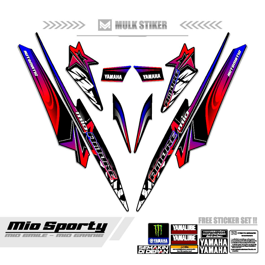 Mio SPORTY STRIPING MOTIF 56 / MIO SMILE STICKER / URBAN STICKER ...