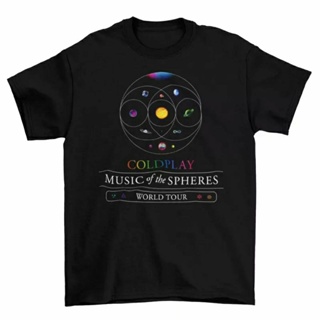 เสื้อยืด พิมพ์ลายวง Coldplay MUSIC OF THE SPHERES BAND