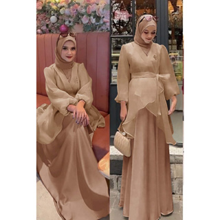 Almirah 12- MAXI ORGANZA (M - L - XL - XXL) VELVET Material CALMIRAHDI ORGANZA Front, ORGANZA Layered Sleeves, ORGANZA Sleeves, Zipper And Back KALMIRAHET + ORGANZA Strap BELT (NO BROSS)