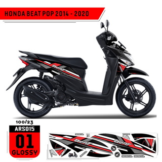 สติกเกอร์ ลายทาง สําหรับ Honda Beat Pop 110 2014-2019 ARS015 Doff/Glossy All พร้อมส่ง