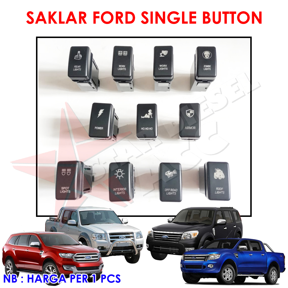 Tombol สวิตช์ไฟ 1 ปุ่ม FORD EVEREST สวิตช์ไฟ FORD RANGER T6 T7 T8 MAZDA ...