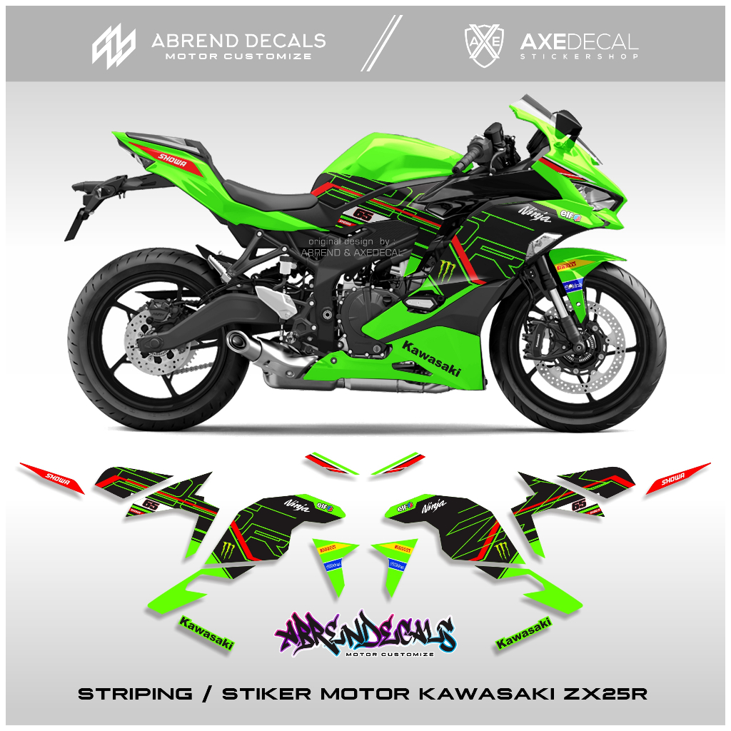 Striping ZX25R Livery KRT 2023 WSBK Racing/Kawasaki NInja ZX25R รถ ...