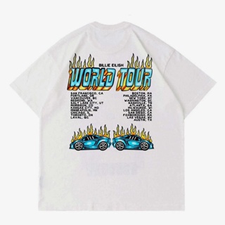 เสื้อยืด พิมพ์ลาย Billie EILISH "WORLD TOUR" | เสื้อยืด ลาย VINTAGE WHITE | เสื้อยืด ลาย Billie EILISH สีขาว โอเวอร์ไซซ์