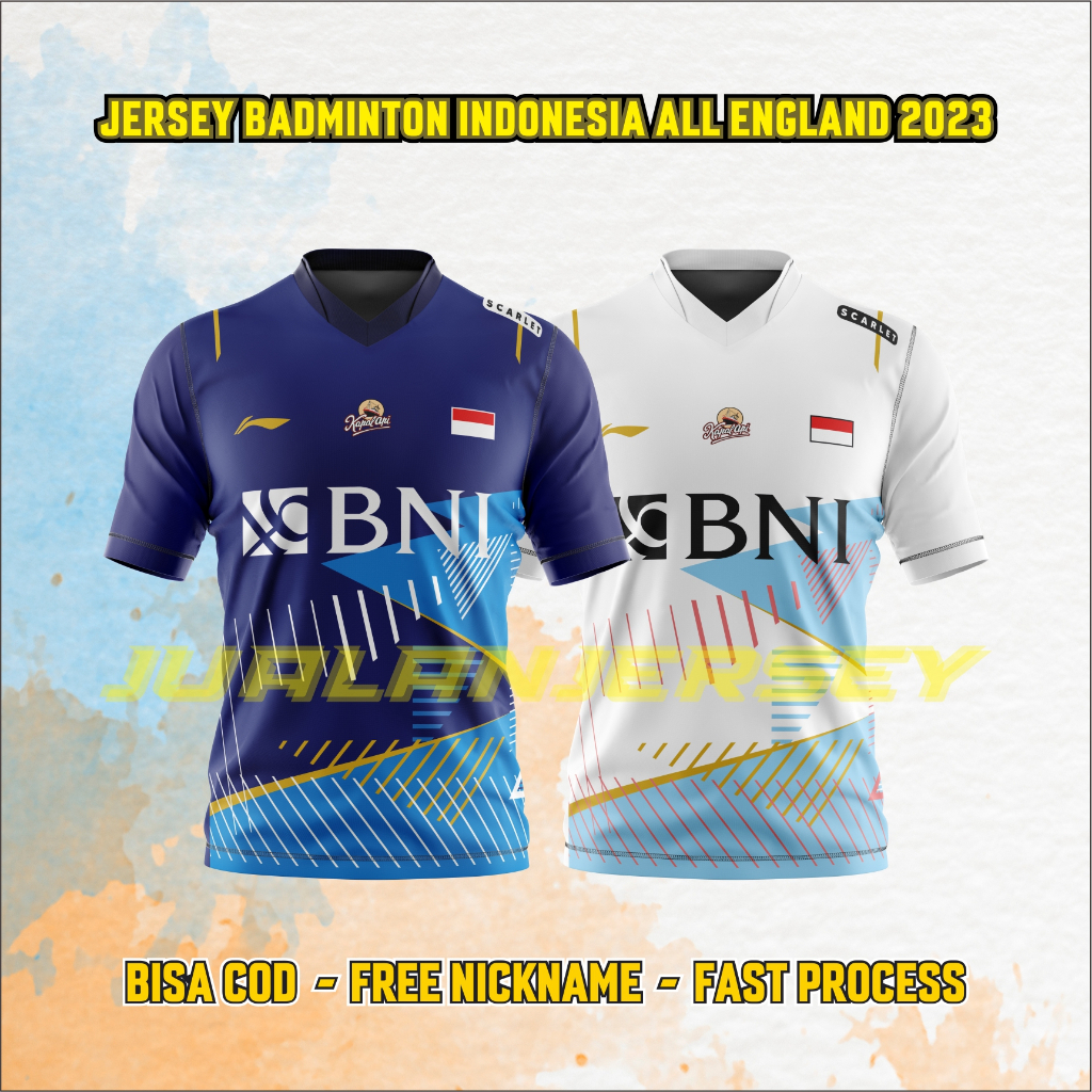 อินโดนีเซีย ALL ENGLAND 2023 เสื้อแบดมินตันฟรี CUSTOM NICKNAME | Shopee ...