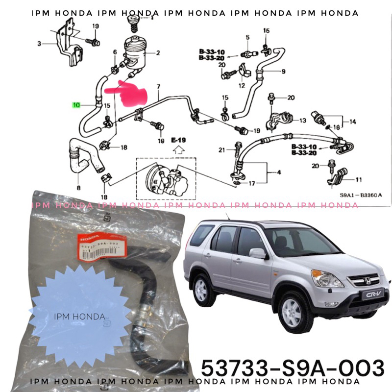 ท่อพวงมาลัยรถยนต์ 53733 S9A สําหรับ Honda CRV GEN 2 RD4 RD5 2002 2003 ...