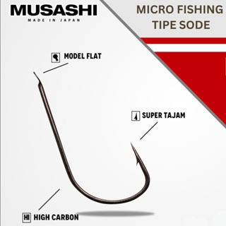 Musashi Sode ตะขอตกปลา ขนาดเล็ก สําหรับตกปลาขนาดเล็ก