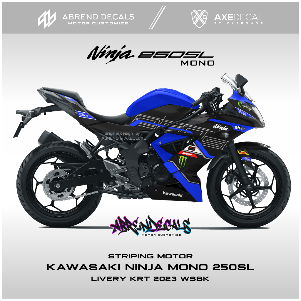 สติกเกอร์-ninja-mono-25o-sl-krt-2023-wsbk-racing-kawasaki-ninja-250sl-สําหรับติดตกแต่งรถจักรยานยนต์