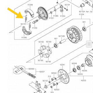 Per brake Lining W175 รองเท้าเบรกสปริง ของแท้