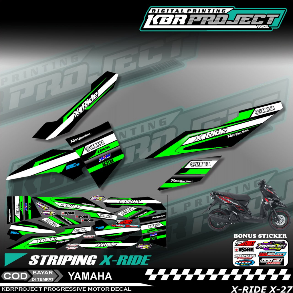 X-RIDE PREMIUM STRIPPING สติ๊กเกอร์สําหรับ YAMAHA RACING MOTORCYCLE ...